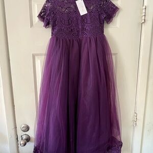 Think Pink Bows  - Purple dress